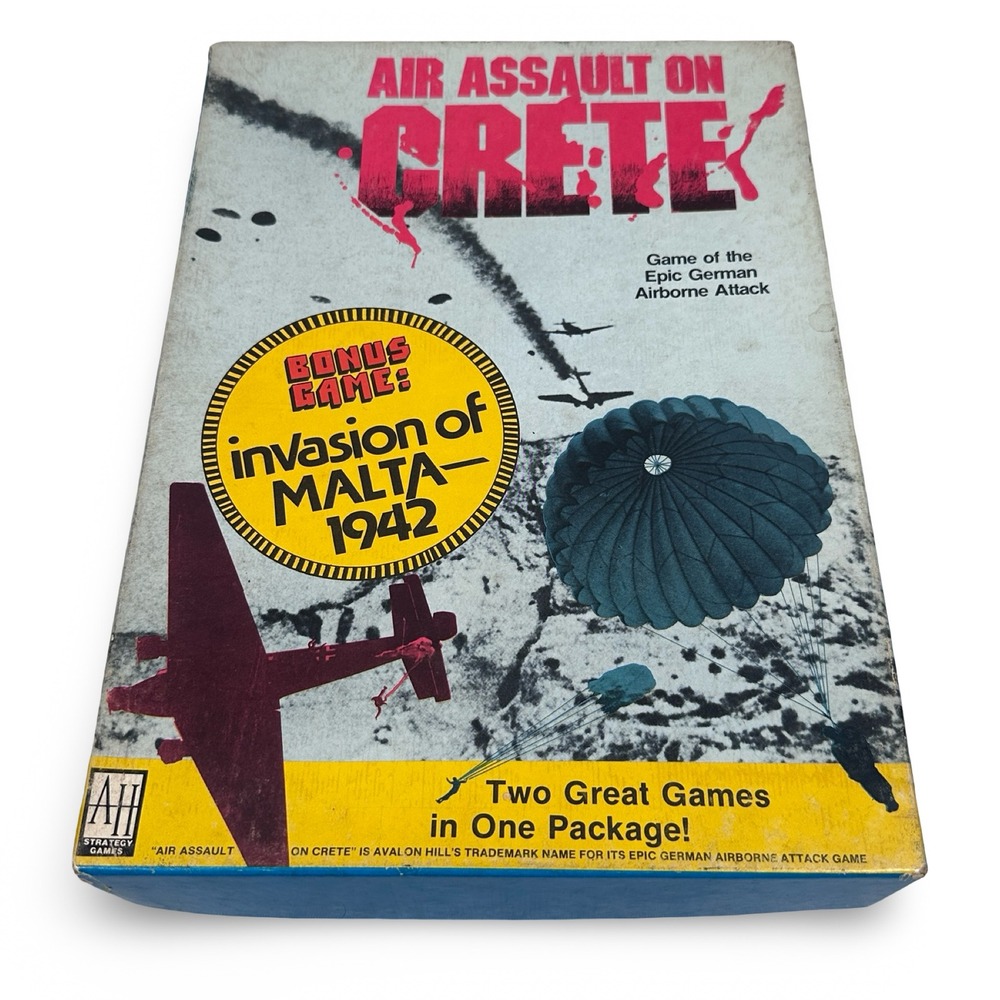 Avalon Hill Air Assault on Crete Invasion of Malta 1942 Board Game 823 Vintage